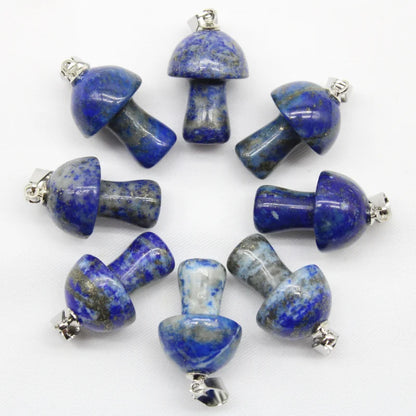 15 stücke Natürliche Stein Anhänger Quarz Kristall Amethyst Achate Aventurin Pilz Stein Anhänger für DIY Machen Zubehör