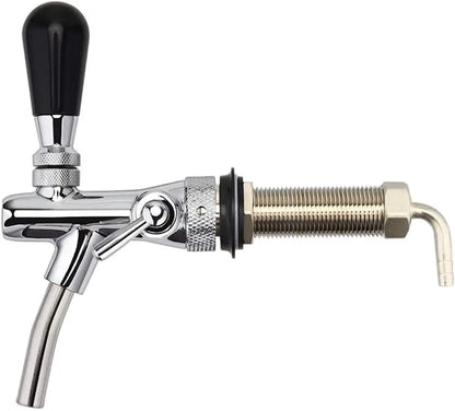 Verstellbarer Bierhahn mit 100 mm langem Schaft, Heimbrauen, Entwurfsbierhahn, Kegerator-Hahn, Bierspender für Wand/Kühlschrank
