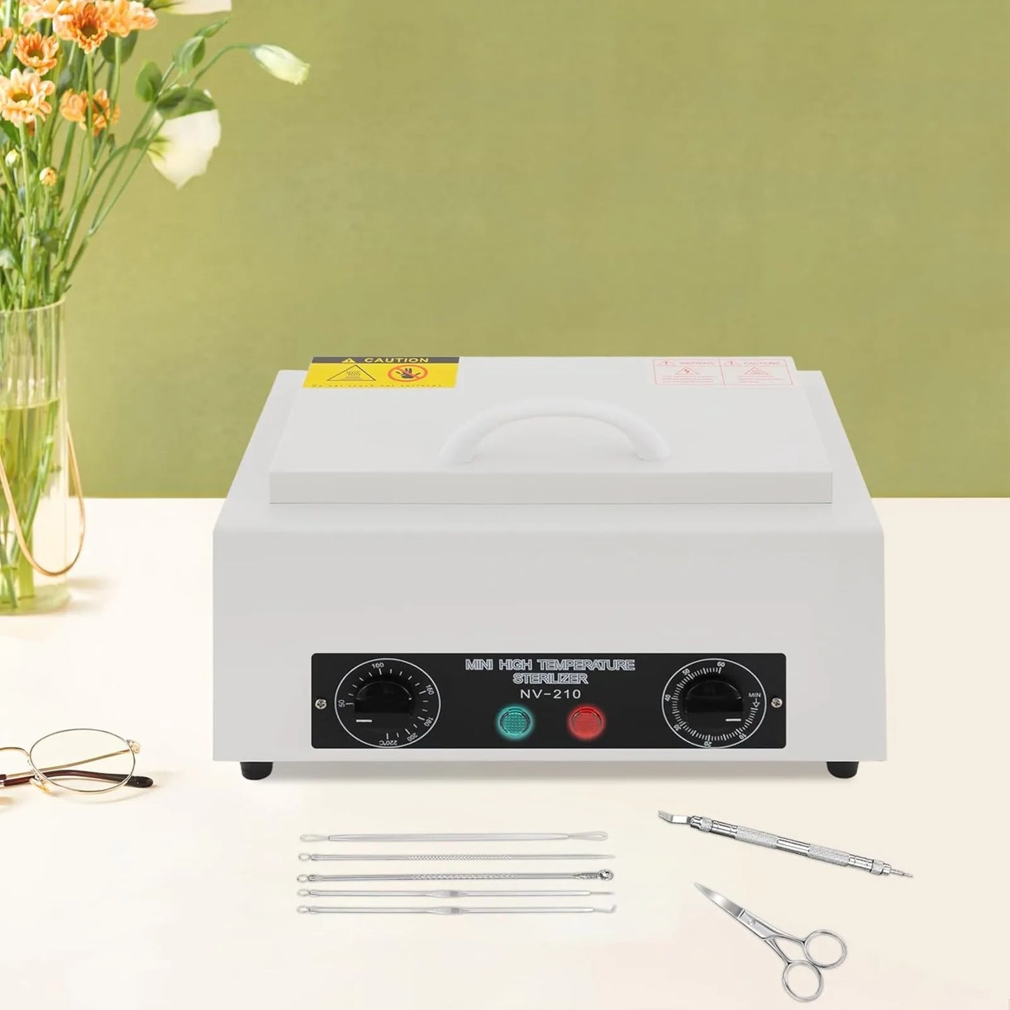 300W Heißluft-Sterilisator Trockenhitzesterilisator Desinfektion 220V ℃   Mit Timer Neues Sterilisationsgerät Nagelwerkzeug-Sterilisator