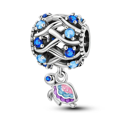 Sicherheitsketten aus 925er-Sterlingsilber, violette Serie, Schmetterling, Widder, Zwillinge, passend für Original-Armbänder, DIY-Schmuckherstellung, Geschenk für Frauen