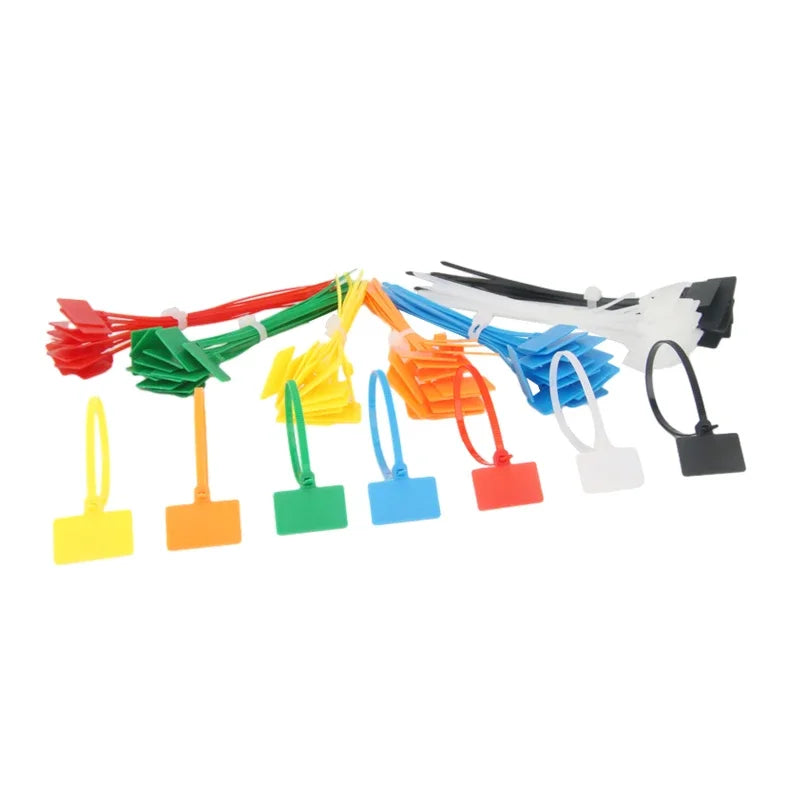 100 stücke einfache Markierung 4*150mm Nylon-Kabelbinder Etiketten Kunststoffs ch laufen markierungen Kabel anhänger selbstsicher nde Kabelbinder