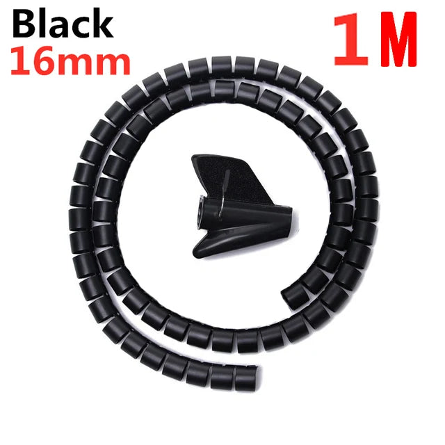 2M/1M Flexible Spirale Kabel Draht Schutz Kabel Organizer Computer Kabel Schutzhülle Rohr Clip Organizer Management werkzeuge 16/10mm