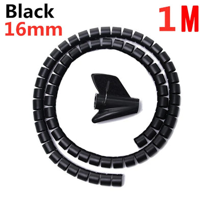 2M/1M Flexible Spirale Kabel Draht Schutz Kabel Organizer Computer Kabel Schutzhülle Rohr Clip Organizer Management werkzeuge 16/10mm