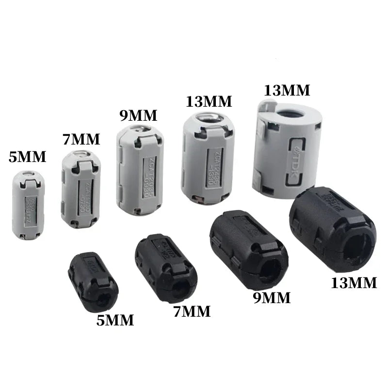 10 Stück Audiokabel Magnetringfilter Clip-on RFI EMI um Ferrit Nickel Anti-Interferenz-Anschluss 5 mm-13 mm