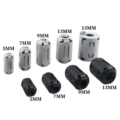 10 Stück Audiokabel Magnetringfilter Clip-on RFI EMI um Ferrit Nickel Anti-Interferenz-Anschluss 5 mm-13 mm