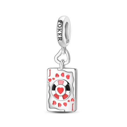 Geheimnisvoller Charm-Anhänger aus 925er-Sterlingsilber mit Hexen- und Tarotkarten-Spielkarten, passend für DIY-Armbänder, Halsketten, die als Glücksgeschenk wünscht