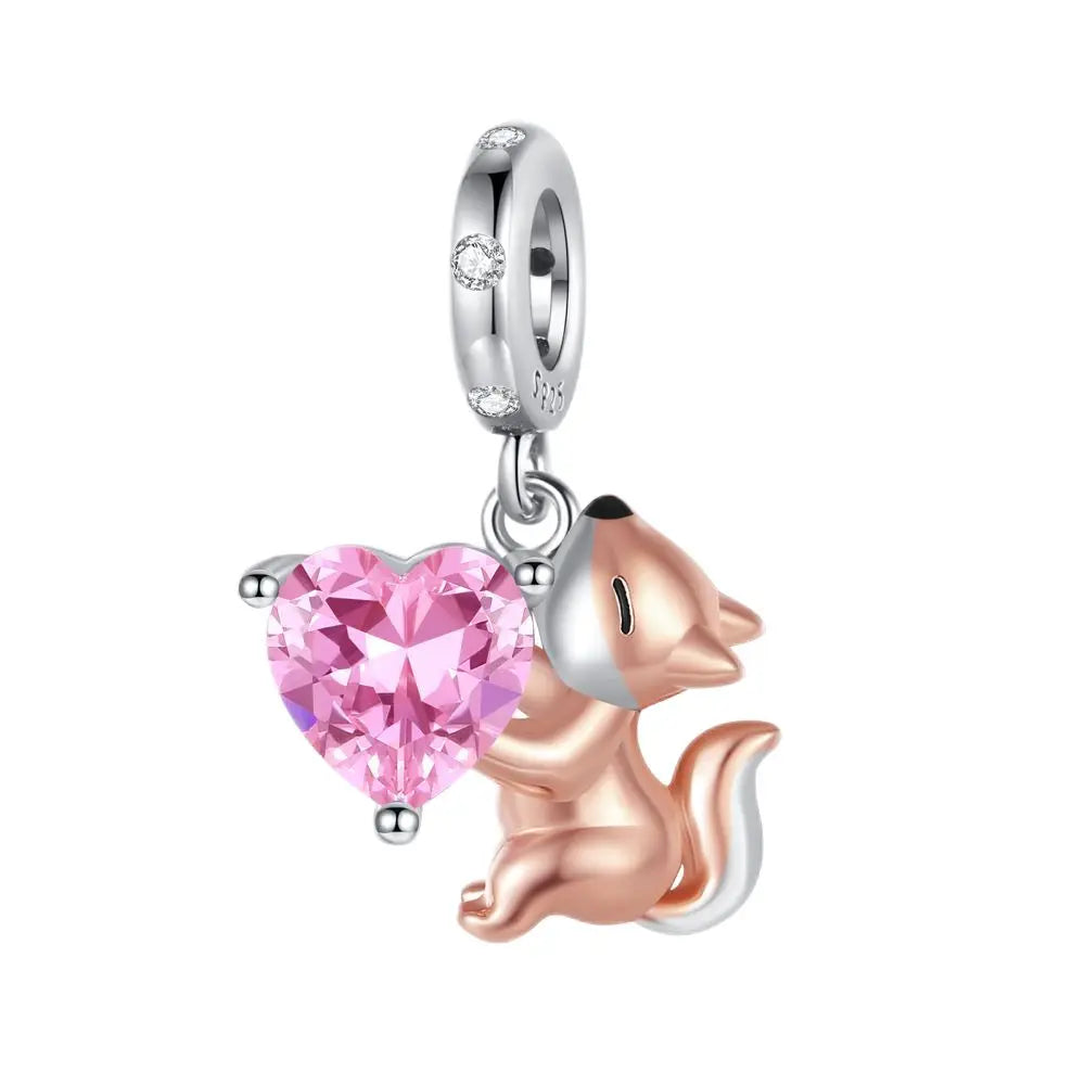 Roségold-Serie, 925er-Sterlingsilber, Zwölf Sternbilder, Halbmondkrone, High-Heel-Charm, passend für DIY-Armbänder, Halsketten, Geschenke