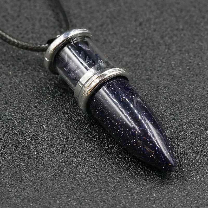 Naturstein Anhänger Halsketten Amethyst Kristall Edelstein Stein Quarz Kies kugelförmige Pendel Reiki Heil pendel