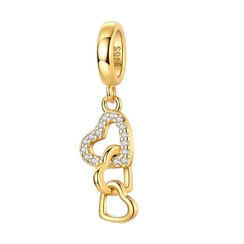 Original-Charm-Perlen aus 925er-Sterlingsilber, goldener Leopard, Glühwürmchen, Schmetterling, Heißluftballon-Perlen, passend für DIY-Armbänder, edler Schmuck