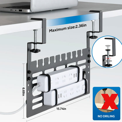 Tisch-Kabelmanagement-Rack, ohne Bohren, Kabelmanagement unter dem Tisch, platzsparend unter dem Schreibtisch