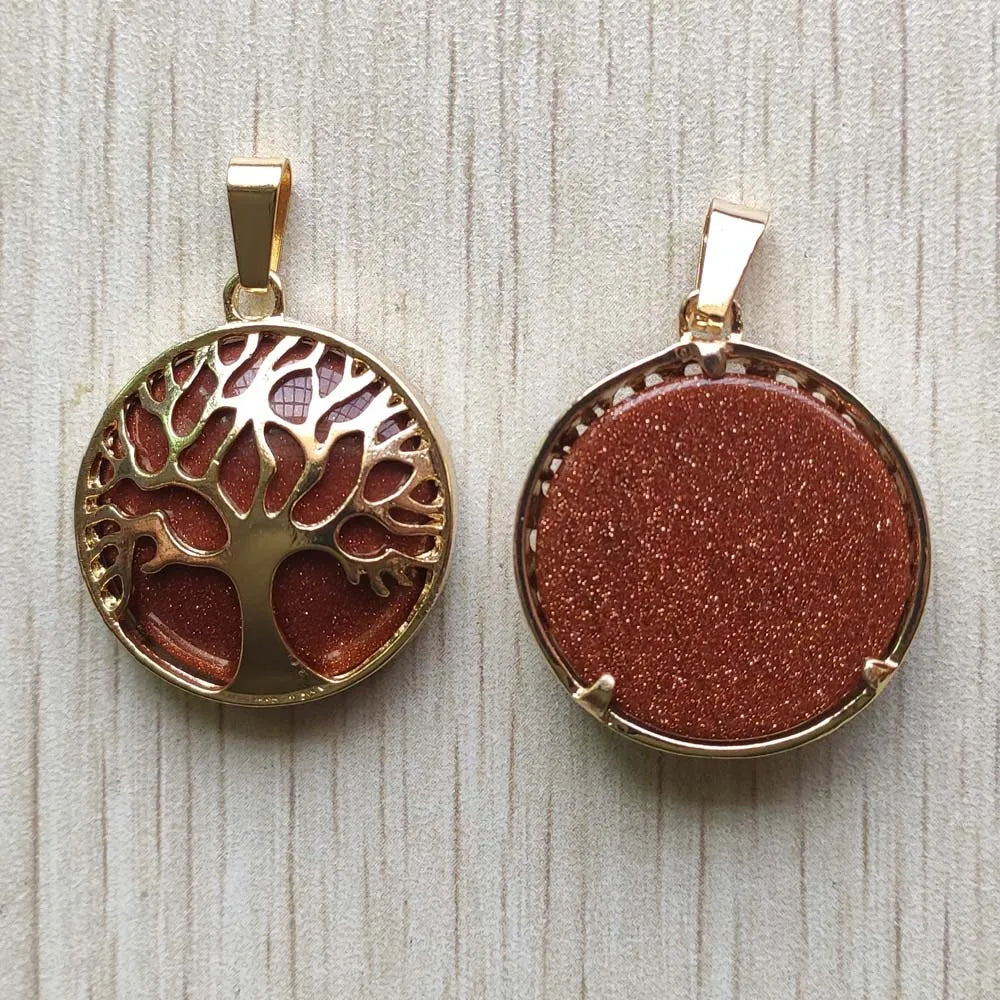 Großhandel 12 teile/los mode naturstein legierung baum des lebens mix Anhänger für halsketten schmuck zubehör machen schnelle versand