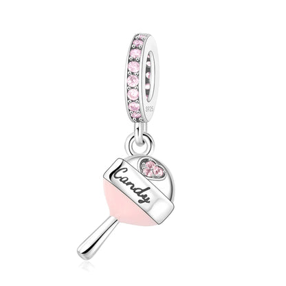Charm-Anhänger aus 925er-Sterlingsilber mit Oktopusperlen und Stammbaum und Herz, passend für Schlangenarmband, Boutique-Halskette, rosa Anhänger, Geschenk