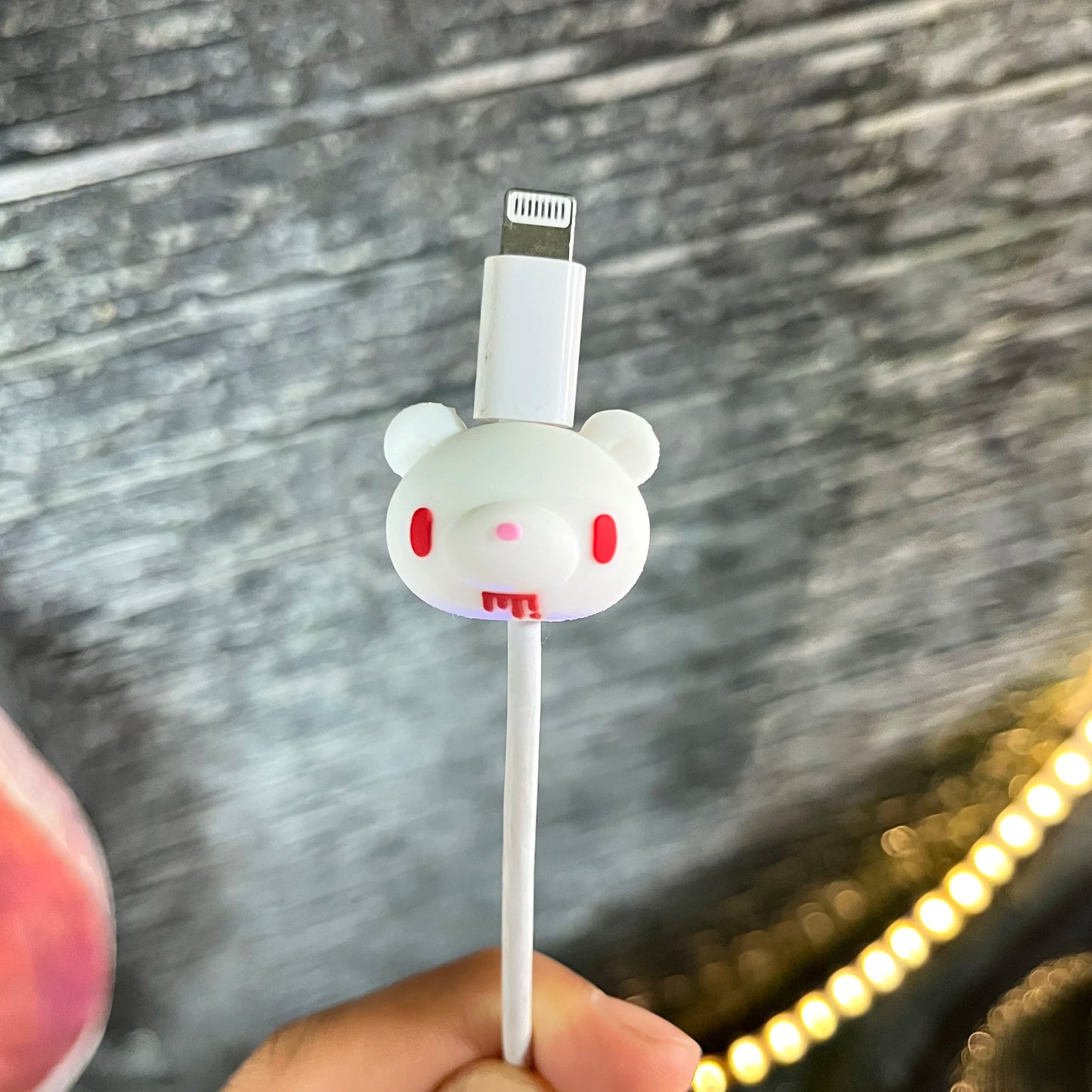 Leuchtender Kawaii Bär Datenkabelschutz Anti-Bruch Cartoon Ladekabelschutz für iPhone Android
