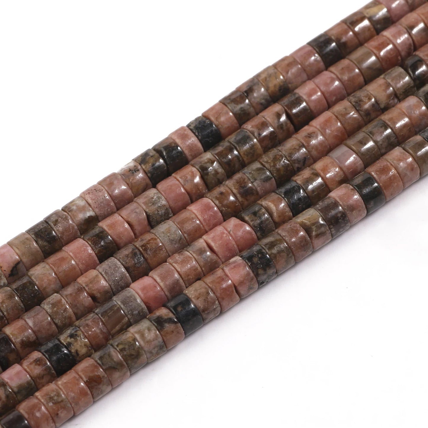 4 x 2 mm flache runde Rondelle-Abstandsperlen, natürlicher Jaspis, rosa Opal, Amethyst, Lapislazuli, Chrysopras-Perlen für die Schmuckherstellung