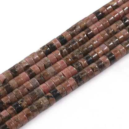 4 x 2 mm flache runde Rondelle-Abstandsperlen, natürlicher Jaspis, rosa Opal, Amethyst, Lapislazuli, Chrysopras-Perlen für die Schmuckherstellung