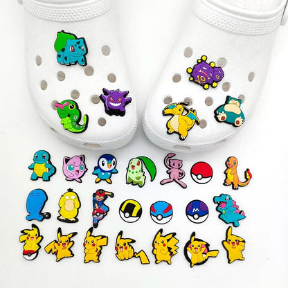 20/27 Stück Pokemon Schuhe Charms für Clogs Sandalen Dekoration PVC Pikachu Cartoon Schuhzubehör Charms für Freunde Geschenke