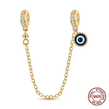 Teufelsaugen-Charm aus 925er Silber, Original-Hand der Fatima, blauer Zirkon, Kreuz, blaue Augen, passend für Armbänder, DIY-Herstellung von Schmuck, Geschenk