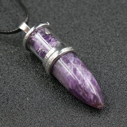 Naturstein Anhänger Halsketten Amethyst Kristall Edelstein Stein Quarz Kies kugelförmige Pendel Reiki Heil pendel