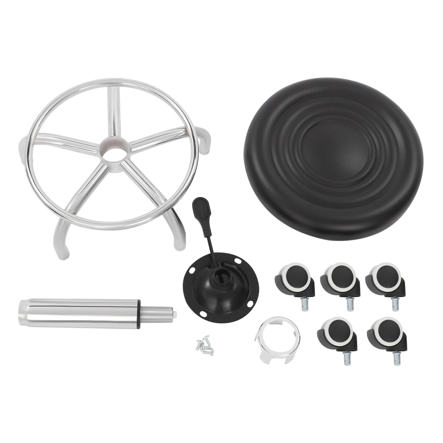 360 °   Drehbarer Barhocker, Bürohocker mit Rollen, Drehstuhl Höhenverstellbar 45-57 cm, Tragfähigkeit 150 kg
