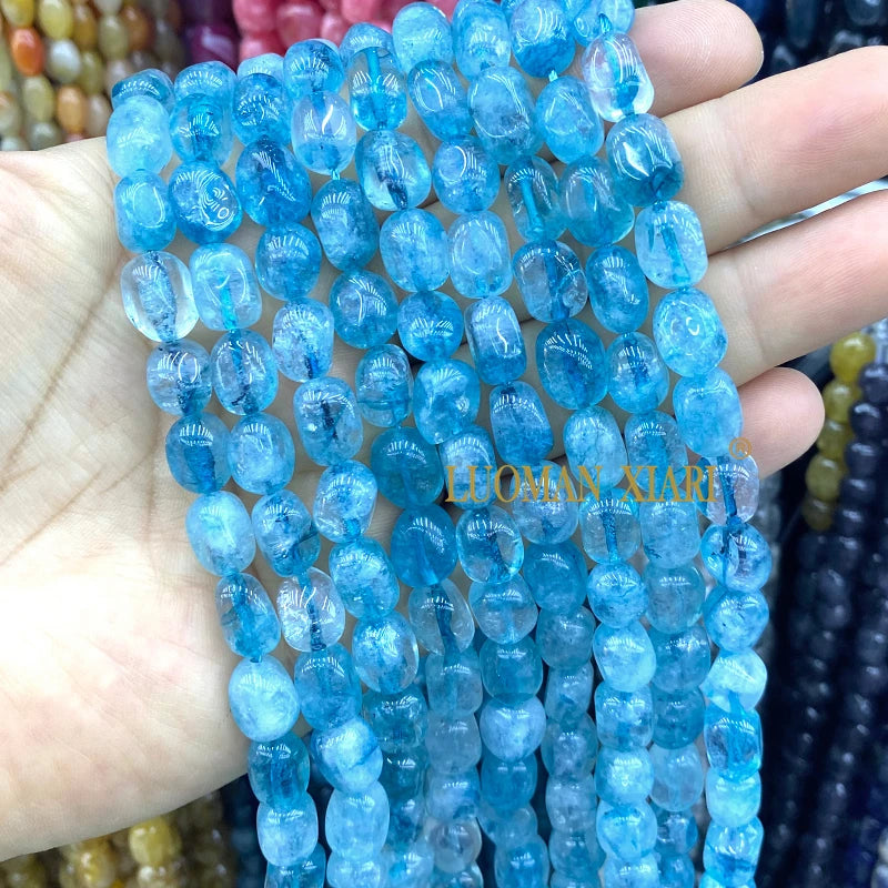 Natürliche Stein 8x12MM Unregelmäßige Raw Grün Taiwan Jade Jaspis Lose Spacer Perlen für Schmuck Machen Diy Armband zubehör 15''