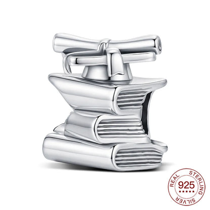 2026 925 Sterling Silber Abschluss-Anhänger Doktorhut-Charms Schmuckherstellung für Klassische Armbänder Damenschmuck DIY Geschenke