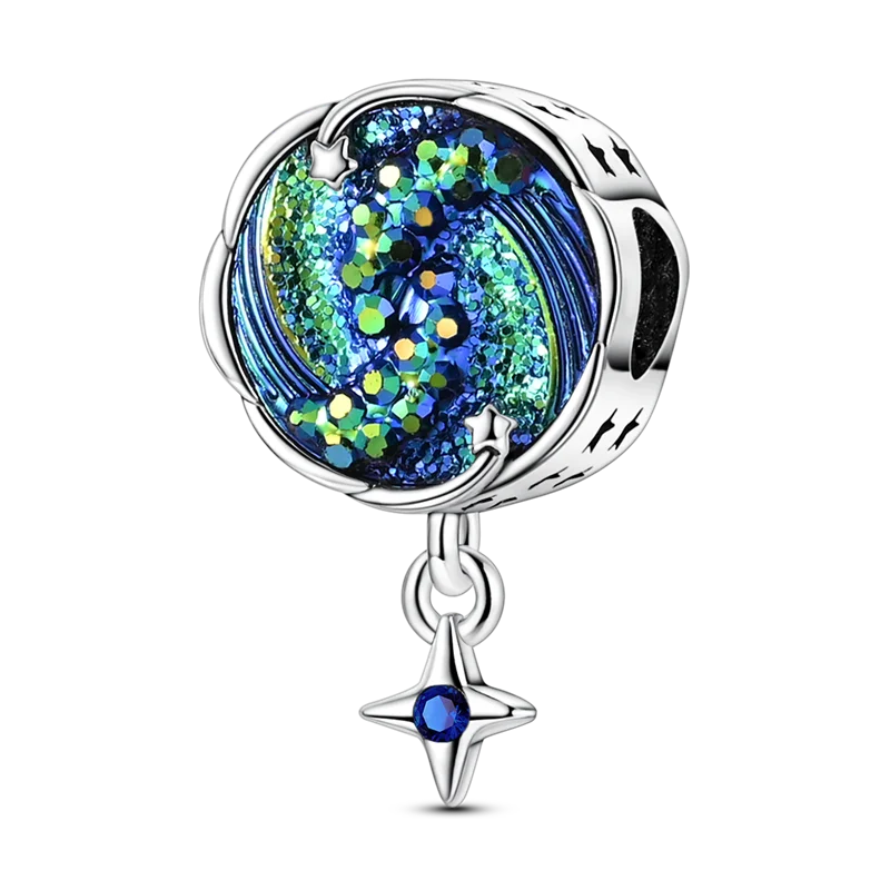 Original-Charm-Perle aus 925er-Sterlingsilber mit eingelegtem Zirkonium, Schleife, Liebesherz, Ballon-Anhänger, passend für Armbänder, DIY-Schmuckmarkierung