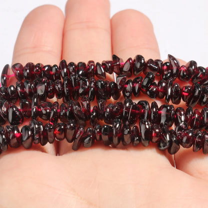 3–8 mm natürliche unregelmäßige rote Granatsteinperlen, Kieschips, lose Distanzperlen für Schmuckherstellung, DIY-Ohrring-Halsketten-Zubehör