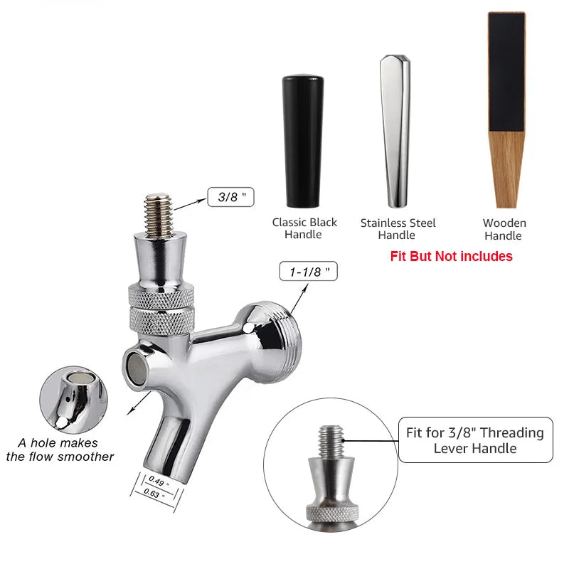 Handwerk Bier Wasserhahn Bier Wasserhahn mit Flüssigkeit Ball Lock Schnell Trennen Montage, Chrom Bier Spender Bier Soda Hause Brauen Kit