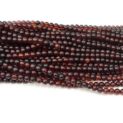 Veemake Natürlicher roter Blut-Bernstein, rund, lose, kleine Perlen für die Schmuckherstellung, Edelsteine, DIY-Halskette, Armbänder, Ohrringe 08469