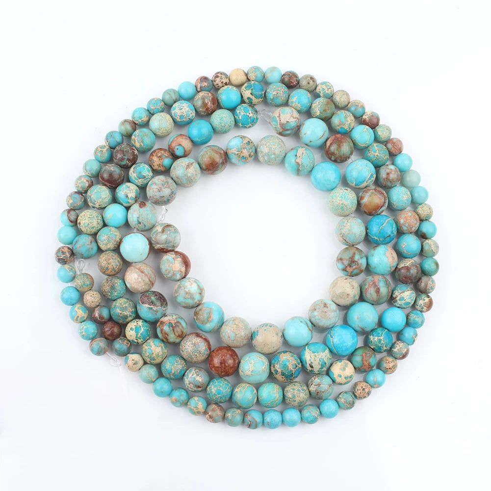 4/6/8/10mm Naturstein Meeressediment Imperial Jaspis Runde Lose Perlen für Schmuck Machen Handarbeiten diy Charms Armband 15''