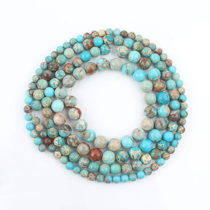 4/6/8/10mm Naturstein Meeressediment Imperial Jaspis Runde Lose Perlen für Schmuck Machen Handarbeiten diy Charms Armband 15''