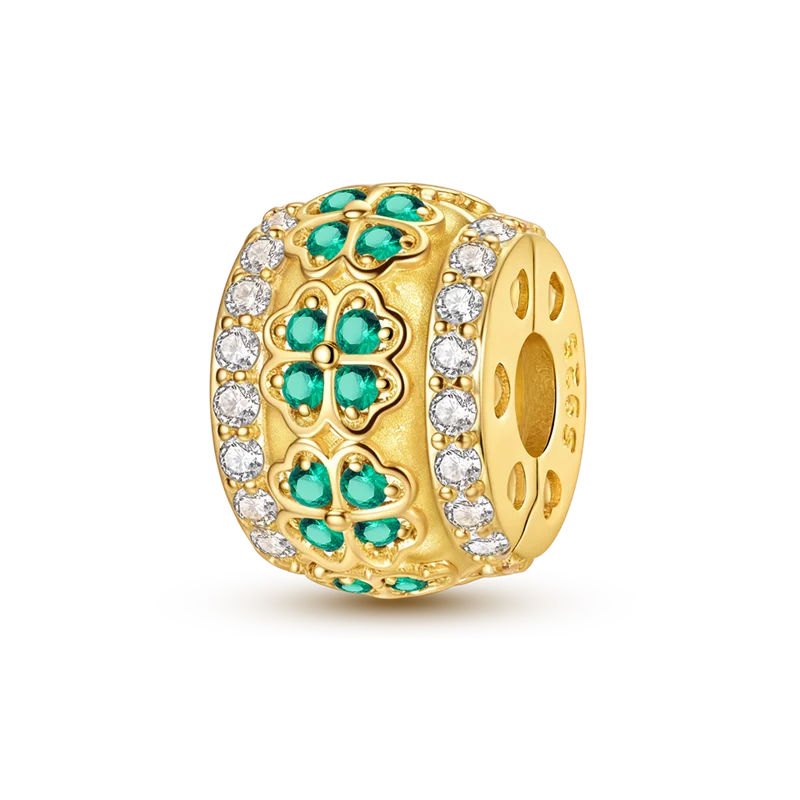 Gold-Serie, DIY-Charms, Original-Charms aus 925er-Sterlingsilber mit eingelegtem Zirkonium, Sonnen- und Leoparden-Anhänger, passend für Armbänder, Schmuck, Geschenkmarkierung