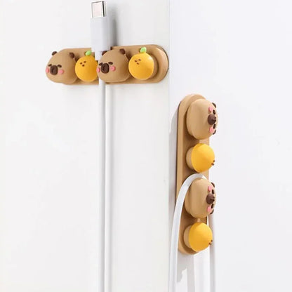 Tragbarer Capybara-Kabel-Organizer, stanzfreies Silikon, Datenkabel, fester Kabelaufwicklung, Cartoon-Ladekabel-Aufbewahrung