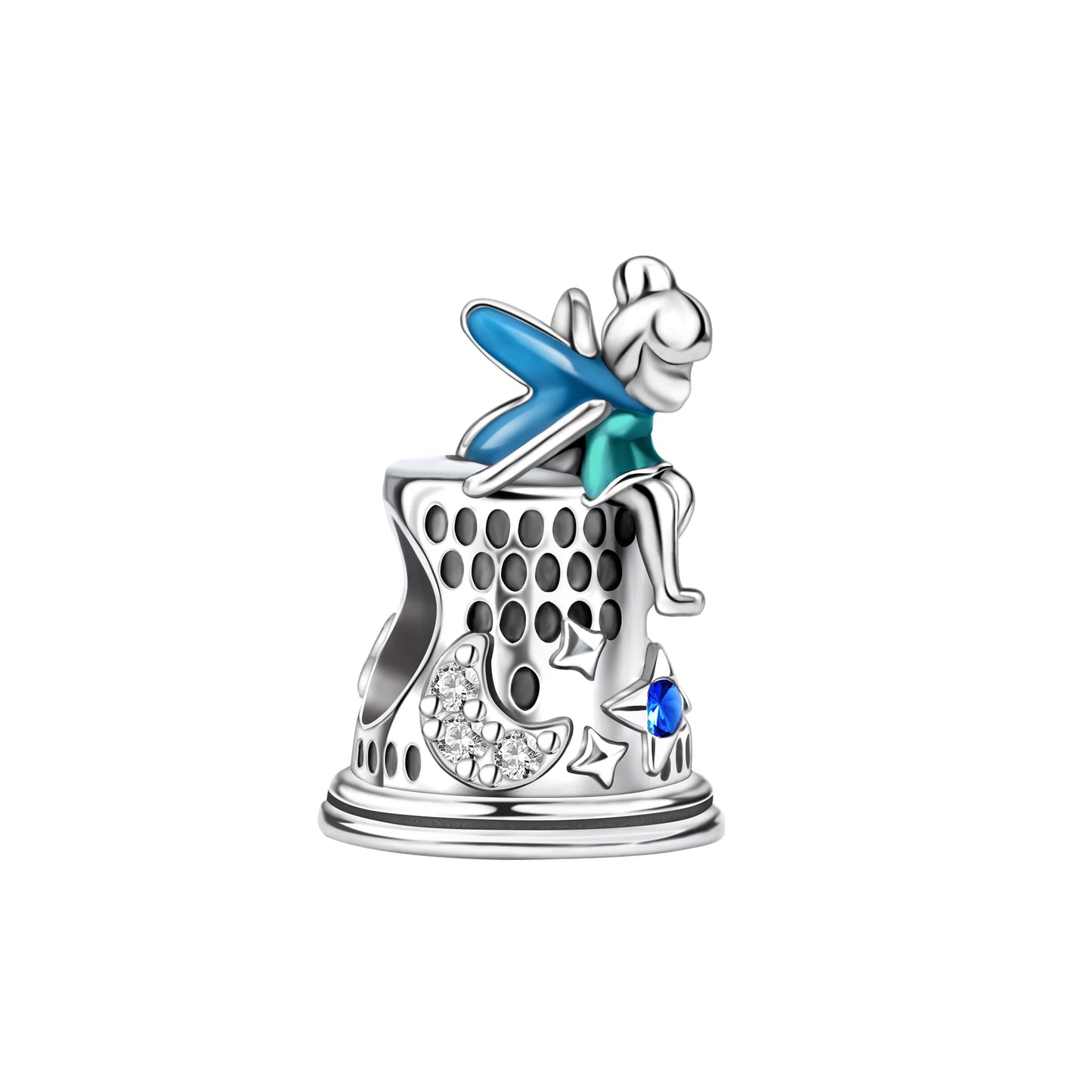 Blaue Serie 925 Sterling Silber Eidechsen-Herz Roboter Kaffee Mit Blumen Charms Passend für DIY Armband Halskette Casual Party Geschenke