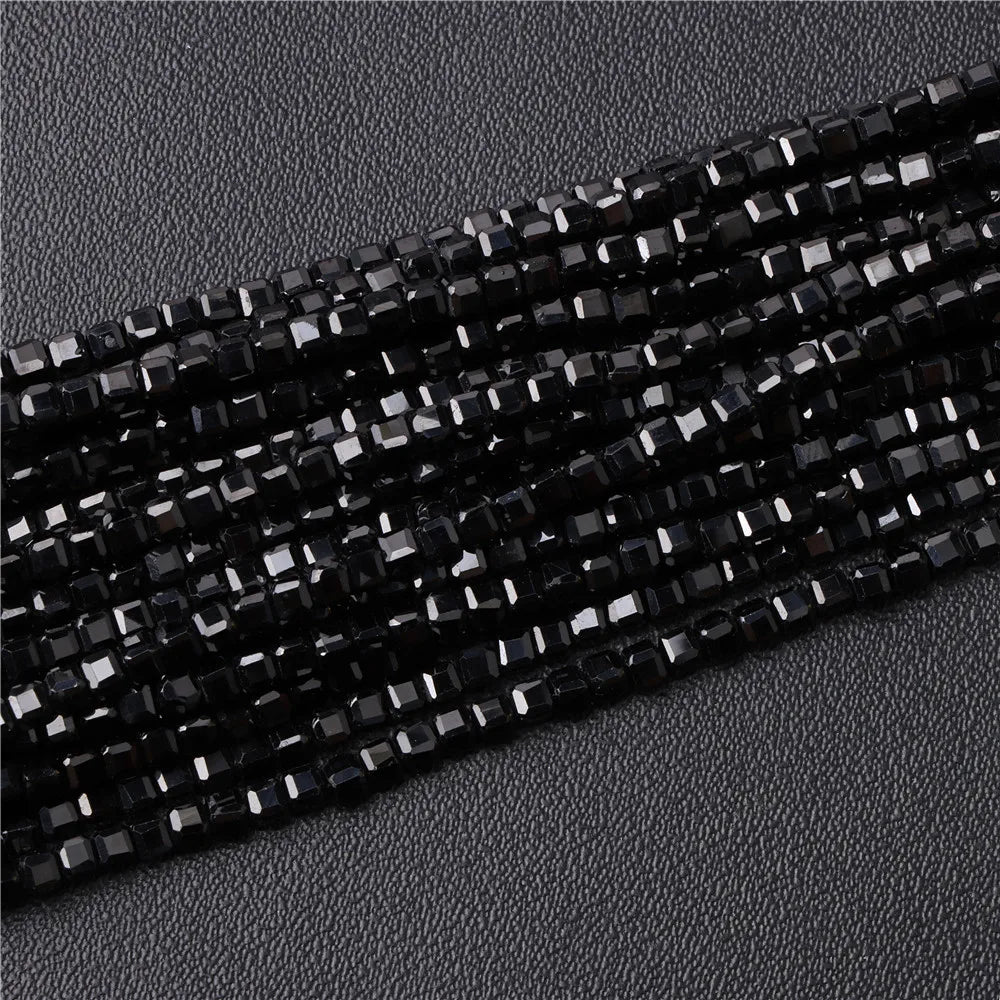 Heiße Natürliche Facettierte Stein Perle 2-3mm Kleine Quadratische Quarz Granat Glas Cube Lose Perlen Für Schmuck Machen hand Zubehör