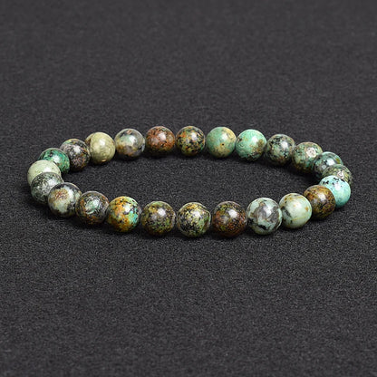 Genuine natural stone bracelet: Apatite, Lapis Lazuli, Agate, Crystal, Tiger's Eye. High-quality gemstone bead bracelet. Men's jewelry bangle.