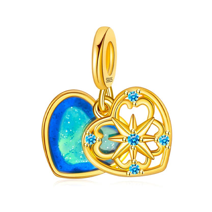Heißer Verkauf 925er Sterlingsilber Löwenperlen & Chamäleon Baumeln Charm Fit Schlangenarmband Boutique Halskette Goldener Anhänger Geschenk