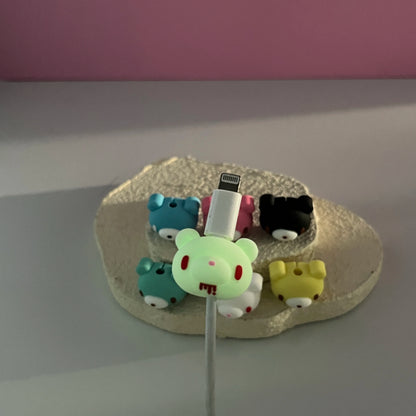 Leuchtender Kawaii Bär Datenkabelschutz Anti-Bruch Cartoon Ladekabelschutz für iPhone Android