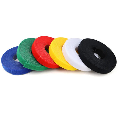 Wiederverwendbare Kabelbinder 5 Meter/Rolle Breite 10 15 20 25mm Doppelseitige Klett-Befestigungsriemen Kabelmanagement-Bänder