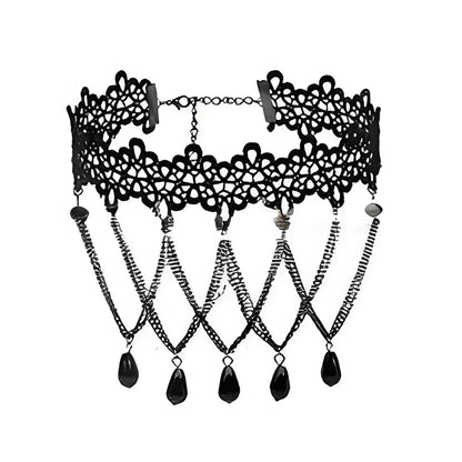 Neo-Gothic Punk Black Sexy Lace Necklace For Women Fashion Retro Clavicle Chain Halloween Collar Choker Steampunk Gifts