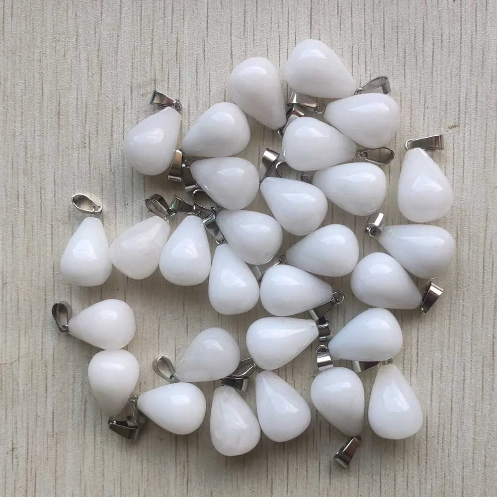 Mode verschiedene gemischte Naturstein Wassertropfen Anhänger Charms DIY Halsketten Schmuck Zubehör machen 50 teile/los Großhandel