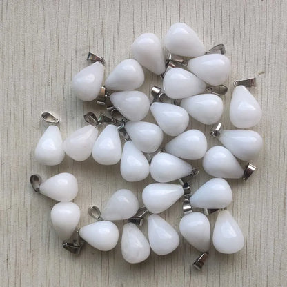 Mode verschiedene gemischte Naturstein Wassertropfen Anhänger Charms DIY Halsketten Schmuck Zubehör machen 50 teile/los Großhandel