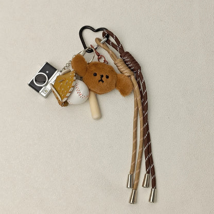 2025 neue Nette Cartoon Plüsch Puppe Tasche Anhänger Hund Kaninchen Kleiner Bär Kamera Schlüsselanhänger Zubehör Geschenk