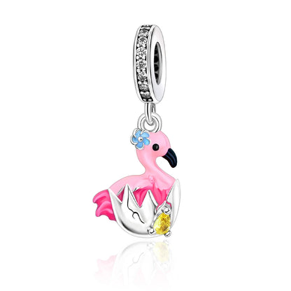 Animal Series Charms aus 925er-Sterlingsilber, Kaninchen, Katze, Pfau, Elefant, Türkei, Hund, passend für DIY-Armbänder, Halsketten, niedliche dekorative Geschenke