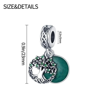 925er Sterlingsilber, original grüner Lebensbaum, modische Charm-Perlen, DIY-Armband, Halskette, Verlobung, Geburtstag, Schmuck, Geschenk