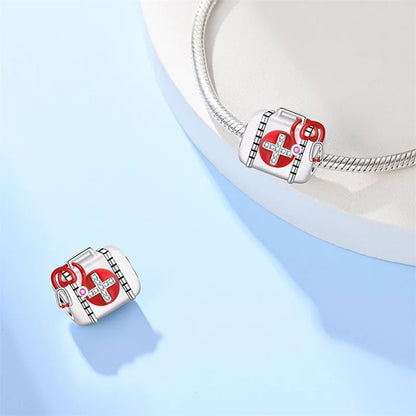Original 925 Sterling Silber Charm Perlen Medizinische Serie Arzt Krankenschwester Pflege Für Zähne Anhänger Für Armband Edlen DIY Schmuck