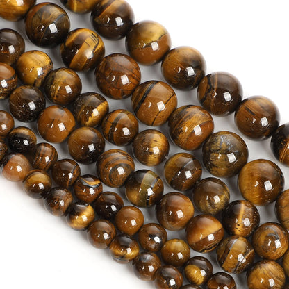 Natursteinperlen, mehrfarbig, Tigerauge, lose Distanzperlen für die Herstellung von Armbändern, Schmuck, DIY-Zubehör, Auswahlgröße 4/6/8/10/12 mm