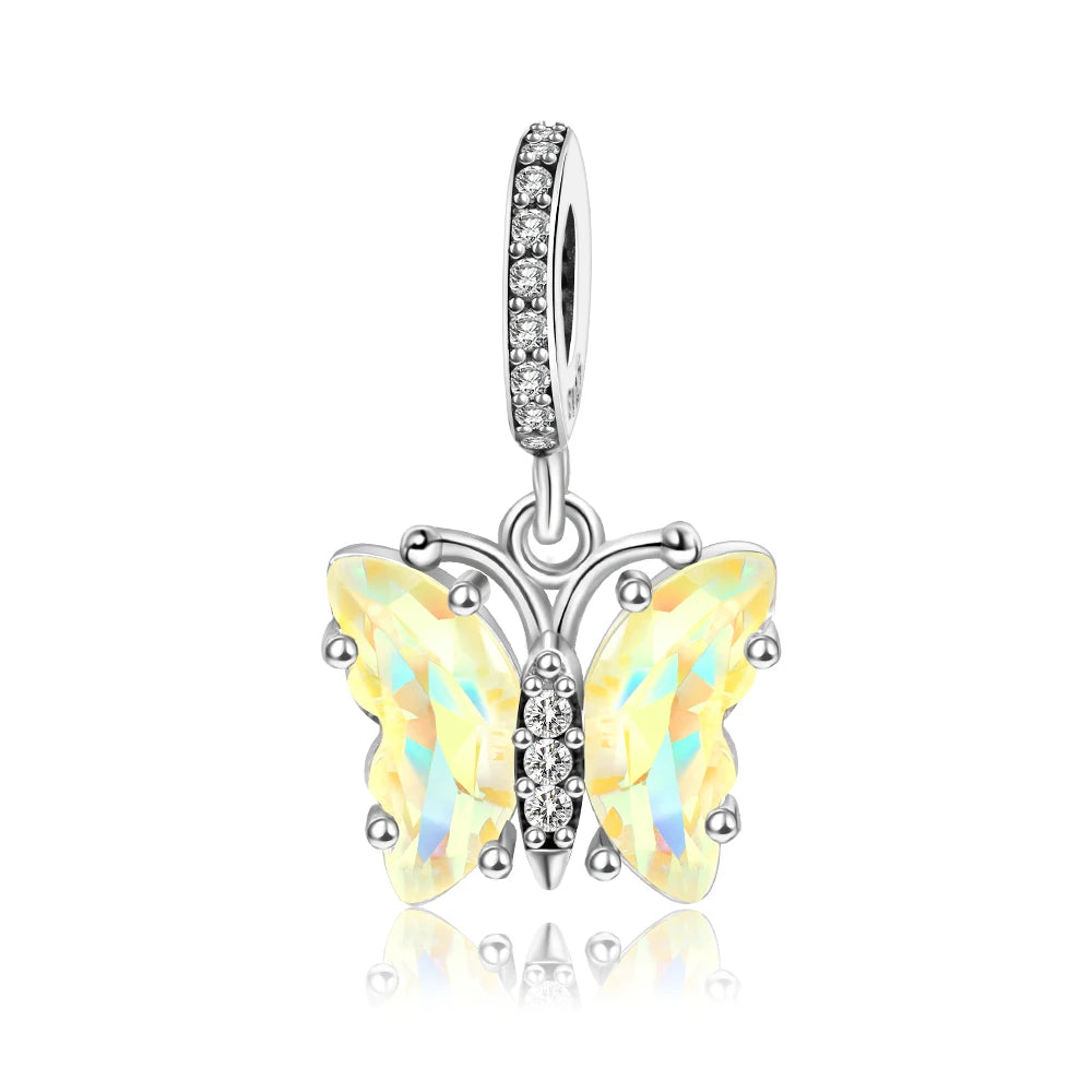 Funkelnde blaue Seestern-Perlen und Seepferdchen aus 925er-Sterlingsilber, passend für Schlangenarmband, Boutique-Halskette, Gold-Anhänger, Geschenk