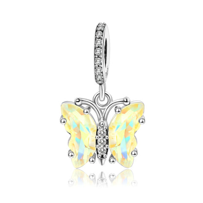 Funkelnde blaue Seestern-Perlen und Seepferdchen aus 925er-Sterlingsilber, passend für Schlangenarmband, Boutique-Halskette, Gold-Anhänger, Geschenk