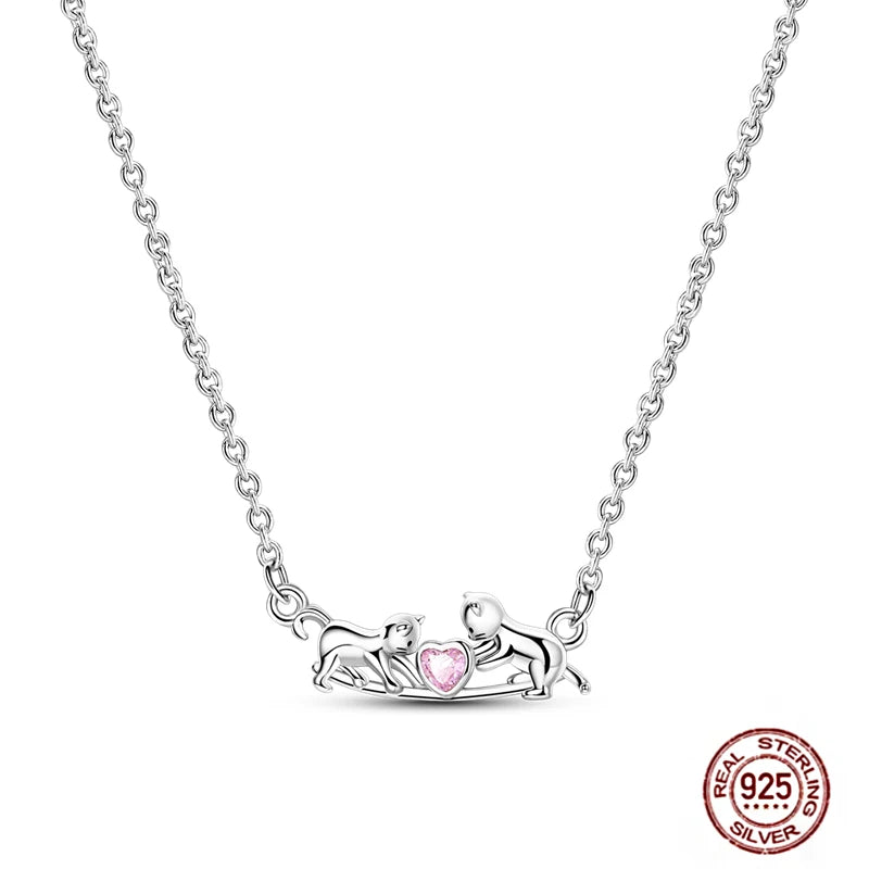 925 Sterling Silber blau Teufel Augen Palme Original Halskette Einhorn überlappen runde funkelnde Anhänger für Frauen Luxus Schmuck Geschenk